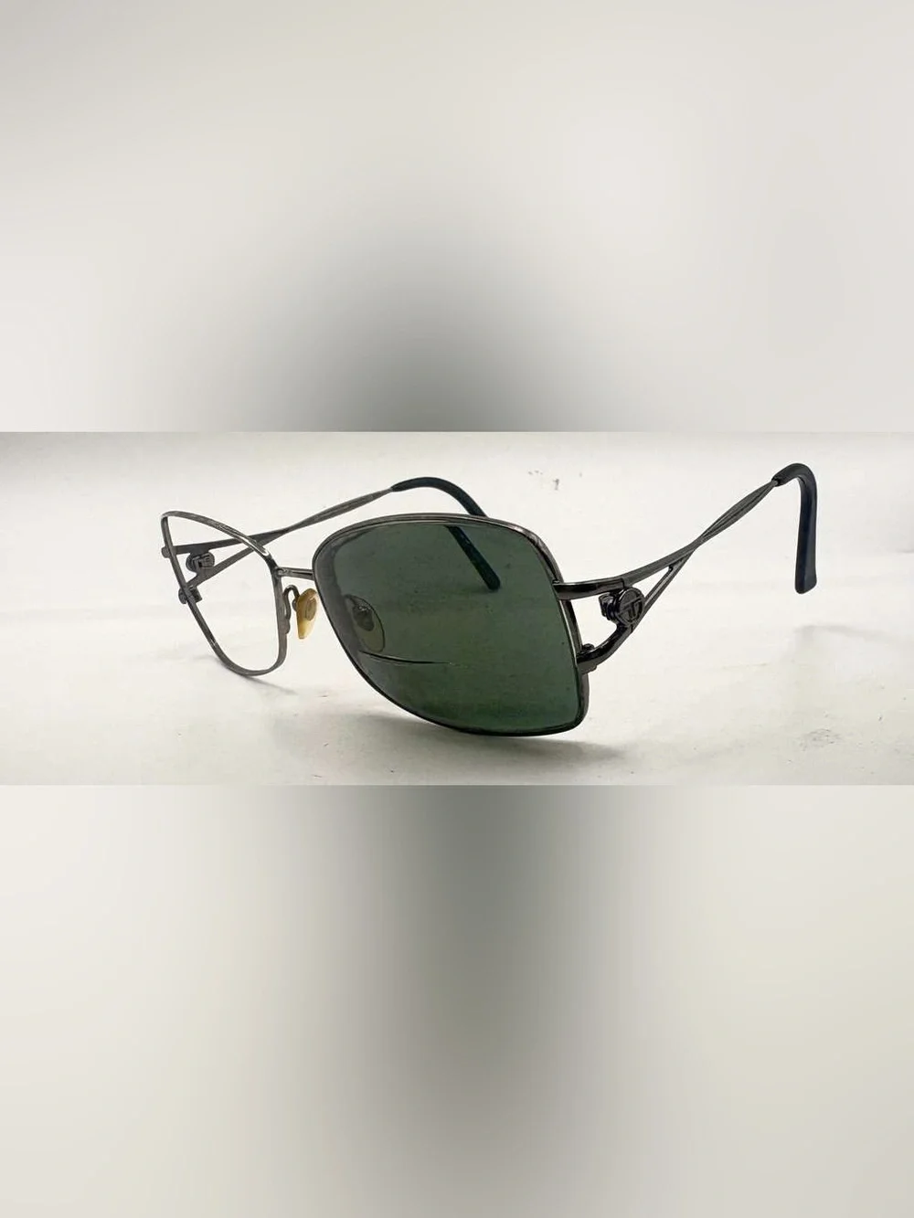 Vintage Sergio Tacchini ST1134-S Gunmetal Oval Metal Sunglasses Frames Only